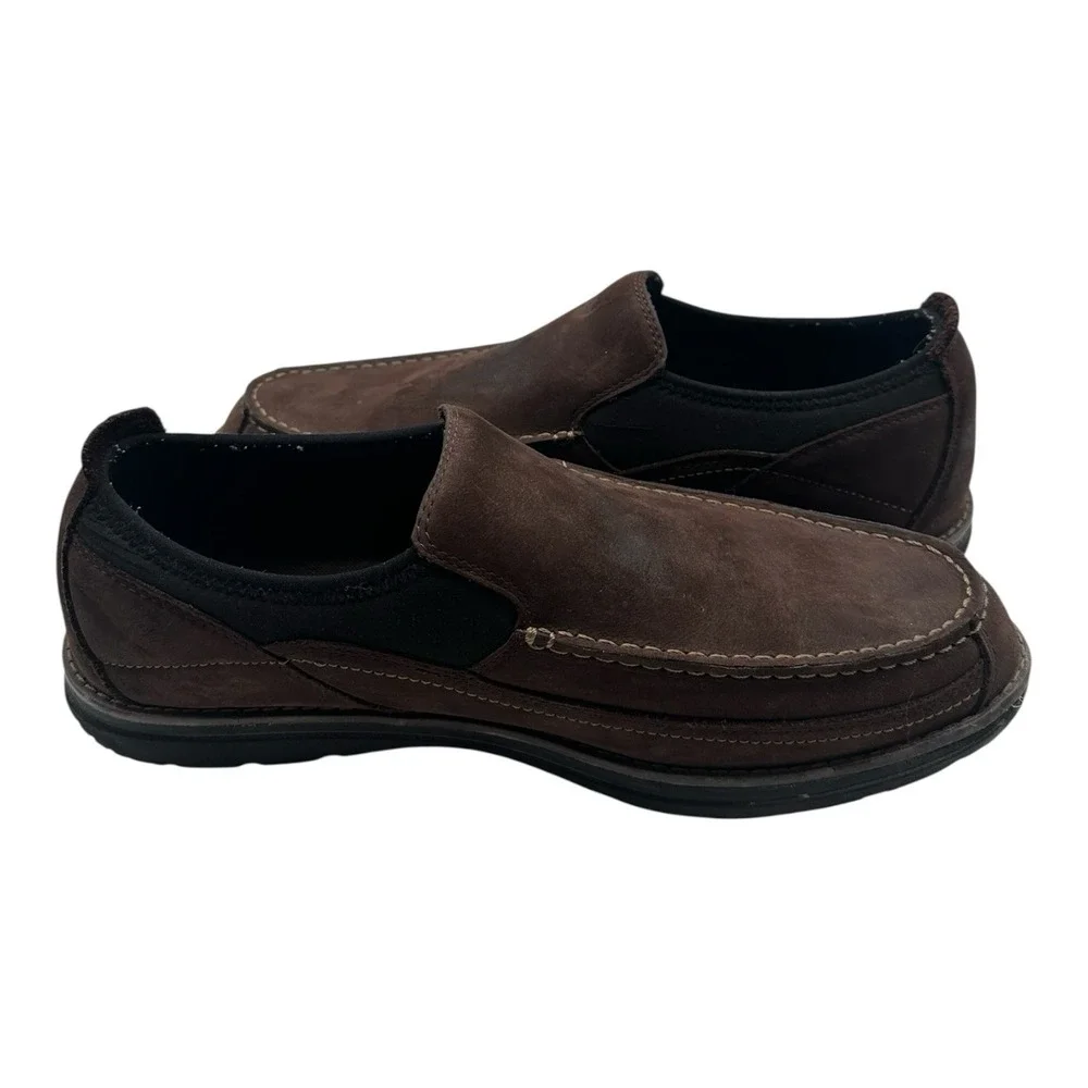 Timberland Shoes Men Sz 13 Brown Leather Slip On Loafers Anti-Fatigure Gripstick